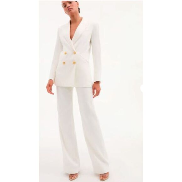 Veronica Beard Women's Jude Straight Pants Sz 2 NWT 448.00 Off White - Picture 6 of 8